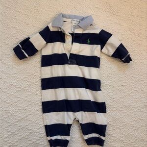 Ralph Lauren Blue and White Striped Baby Outfit